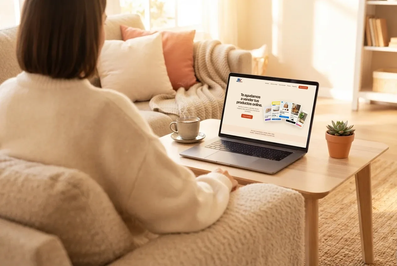 Persona usando SV TecnoNova desde su casa